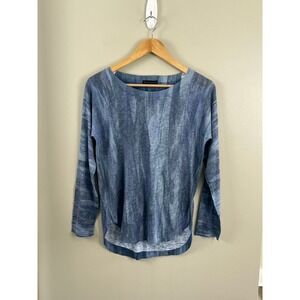 Nally And Milly Brushed top Blouse Womens Sz XS Blue Long Sleeve Made In‎ USA